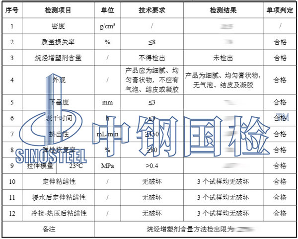 硅酮耐候密封膠檢測項目結(jié)果