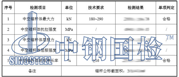 錨桿力學(xué)性能檢測(cè)結(jié)果