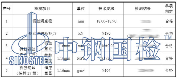 鋼絲繩檢測(cè)項(xiàng)目結(jié)果