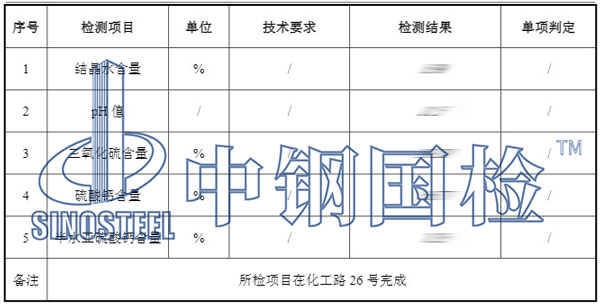 石膏檢測項目結(jié)果